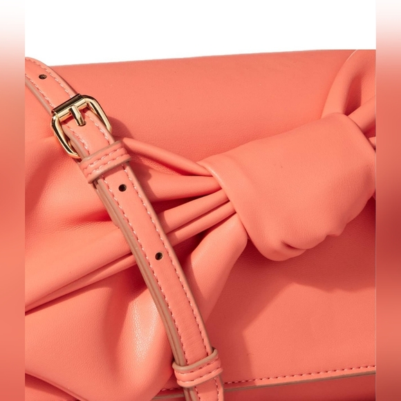Anne Klein Apricot / Coral Bow Crossbody Bag - Picture 3 of 14